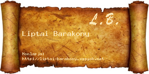 Liptai Barakony névjegykártya